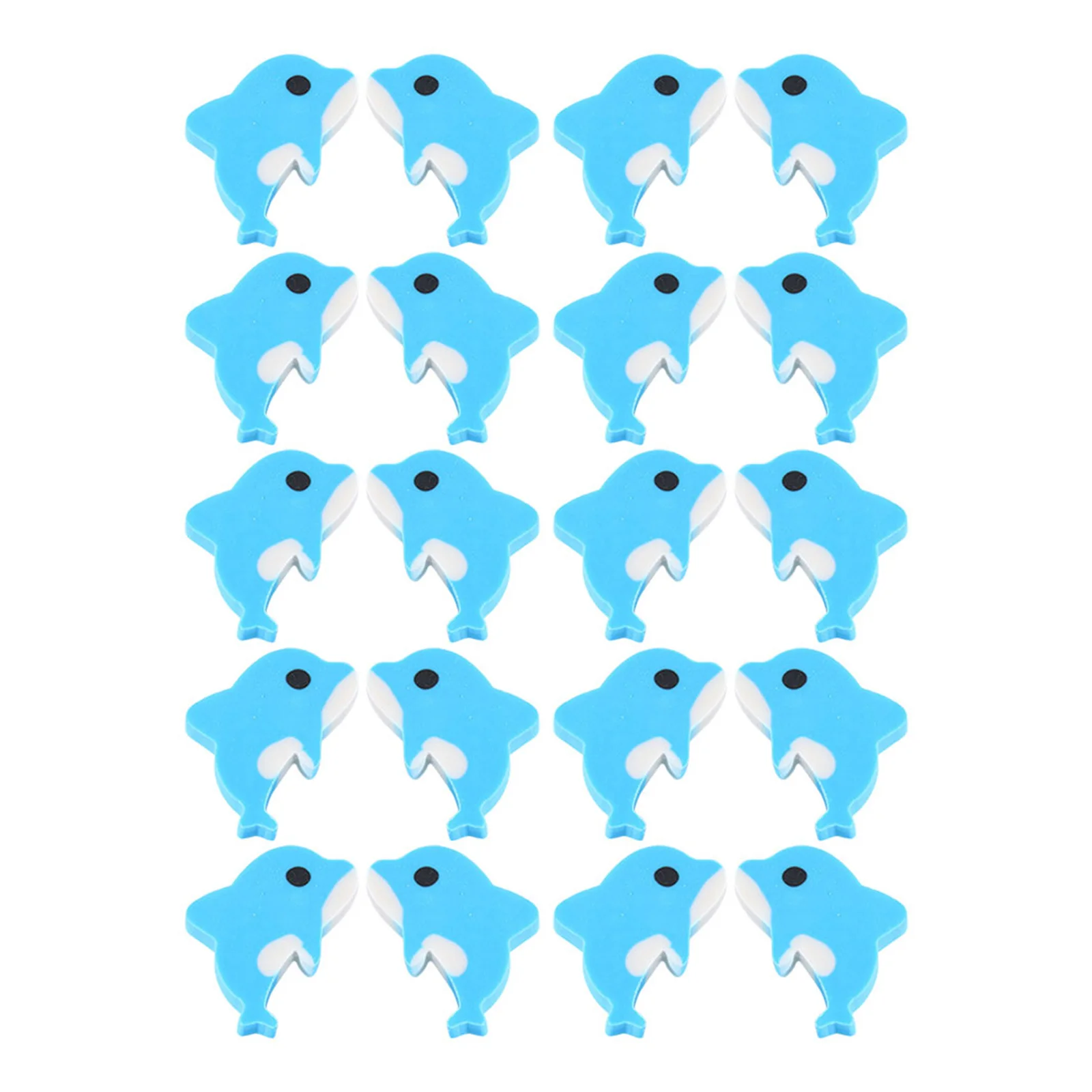 

20Pcs Longlasting Dolphin Erasers Kids Students Material Clean Neat Finish Fun Desk Pets Kawaii Erasers