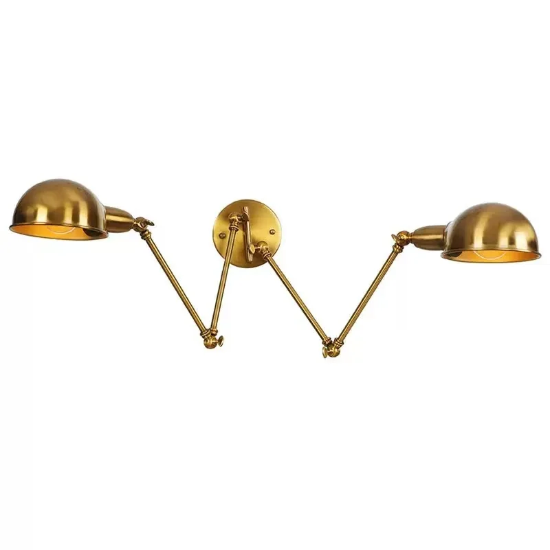 工業用調節可能なスイングアーム壁掛けランプ読書用ベッドサイドヴィンテージウォールランプレトロ伸縮式led壁掛けライトフレキシブルゴールド