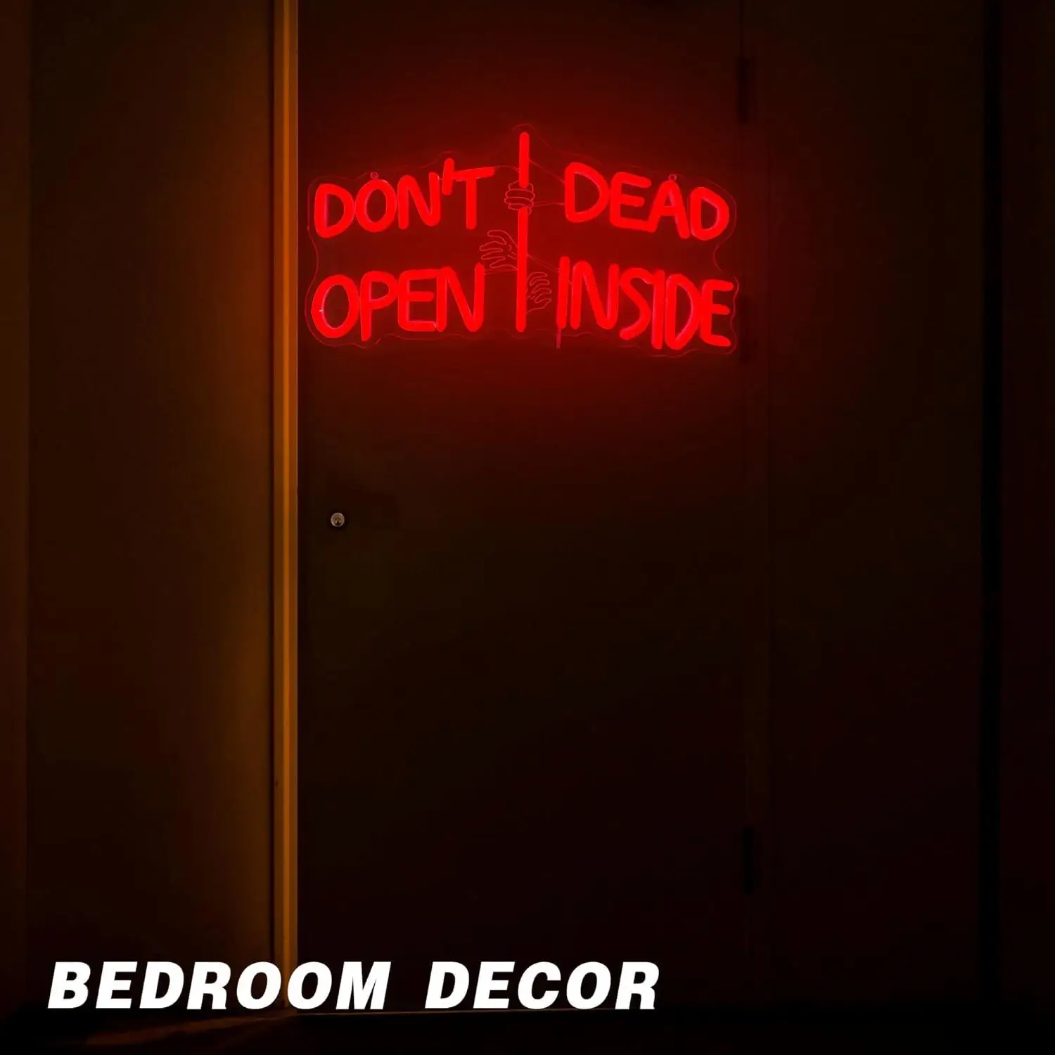 Zombie Themed Dont Open Dead Inside Neon Sign Dimmable LED Light for Horror Room Gothic Home Bar Party Wall Decor Night Light