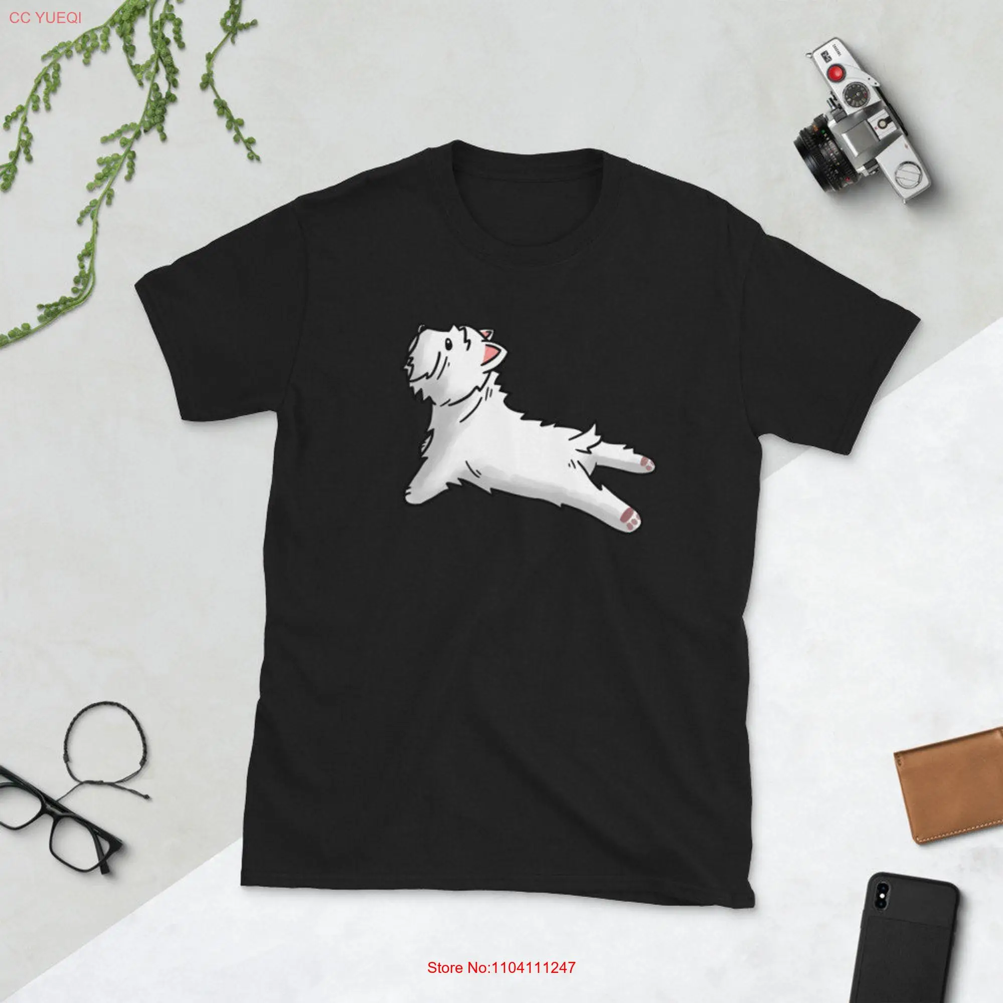 Yoga West Highland White Terrier T Shirt Westie Funny Dog long or short sleeves