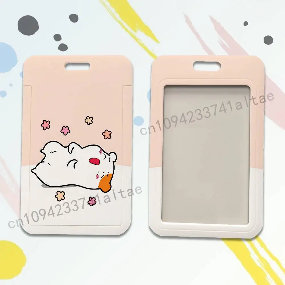 Cute Oruchuban Ebichu Badge Holder Pass Bus Work Card Cover Chest Pocket Students Card Holder Small