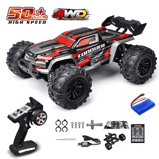 1:16 75KM/H or 50KM/H 4WD RC Car with LED Remote Control Cars High