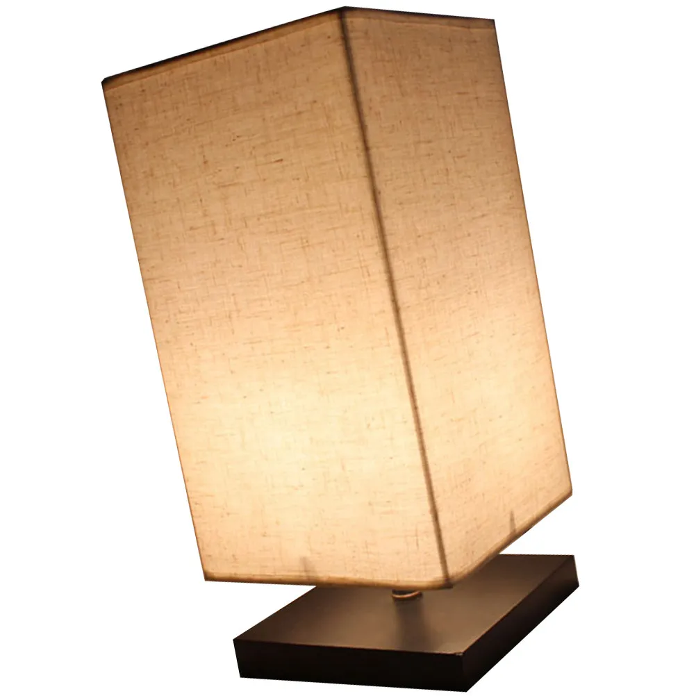 

Desk Lamp Linen Cloth Lampshade Adjustable Brightness Decorative Bedside Night Lamp for Bedroom Dining Room Living Room Eu Plug