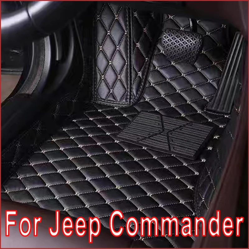 Car Floor Mats For Jeep Commander XK 2006~2010 7 Seat Rug Carpet Anti Dirty Pads Leather Mat Interior Parts Car Accessories 2007