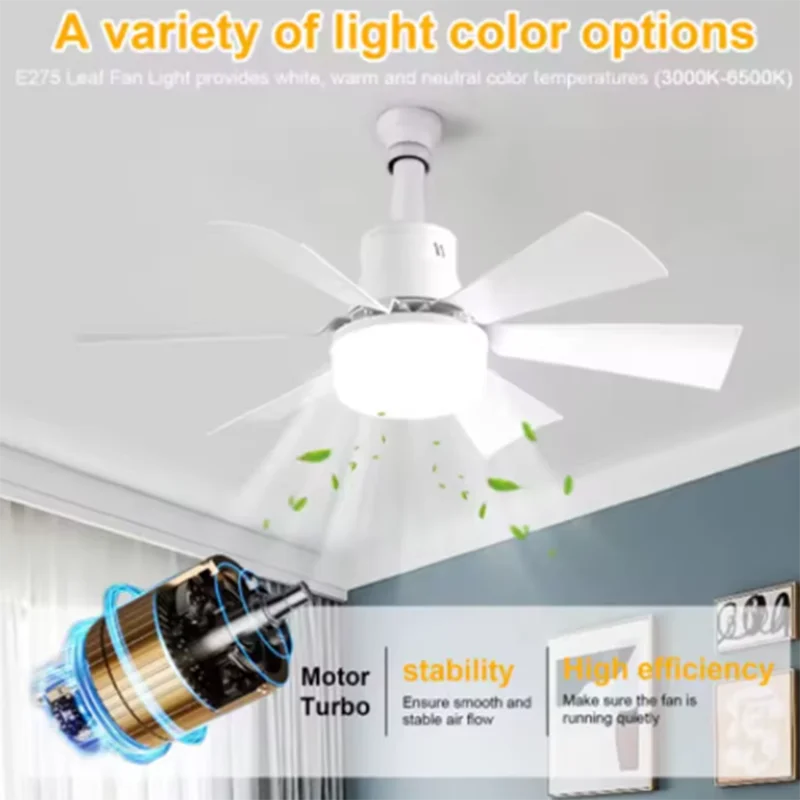 40W E27 LED Ceiling Fan Light Dimmable Color Temperature Modern Ceiling Mount Remote Control Smart Fan Lamp Home Bedroom Decor - view 4