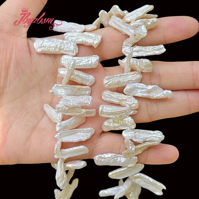 Natural Freshwater Pearl Stick Stone Beads For Necklace Bracelet Jewelry Making Strand 15