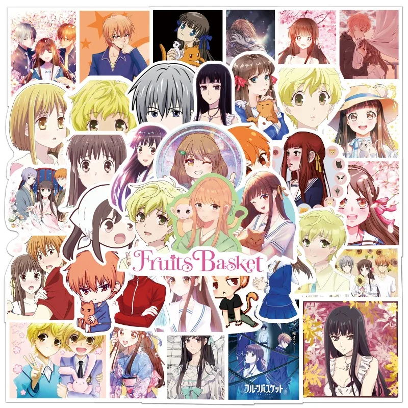 50pcs ‌‌Fruits Basket Anime Cartoon Sticker Luggage Water Cup Stationery Mobile Phone Scooter Laptop Refrigerator Decoration