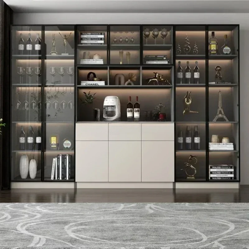 Corner Storage Wine Cabinets High Liquor Wall Kitchen Wine Cabinets Luxury Living Room Botellero Vino Bar Furniture