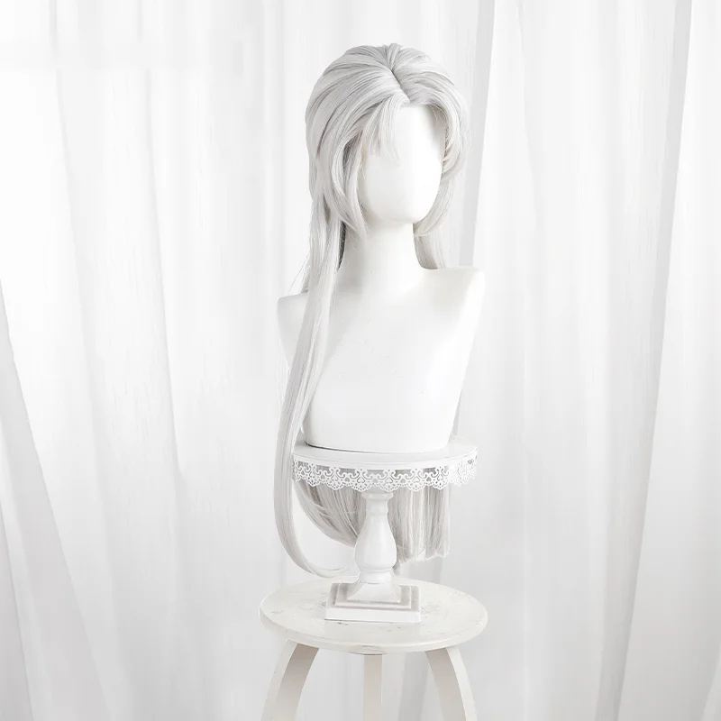 ゲームアイデンティティ V 芸者般若フォームコスプレウィッグシルバーホワイトロングコスプレヘアコミコンパーティー大人女性男性