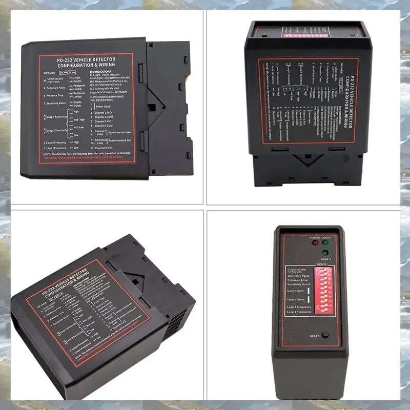 T82C Hot Sale-2X Smart Parking Double Channel Vehicle Exit Loop Detector PD232 Loop Detector For Access Control System Parking S