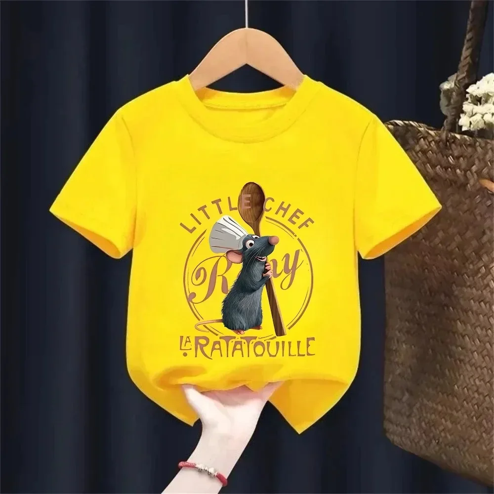 Little Chef Remy Ratatouille T-Shirt für Kinder, Sommer-T-Shirt aus Baumwolle mit Cartoon-Aufdruck – Detail 7