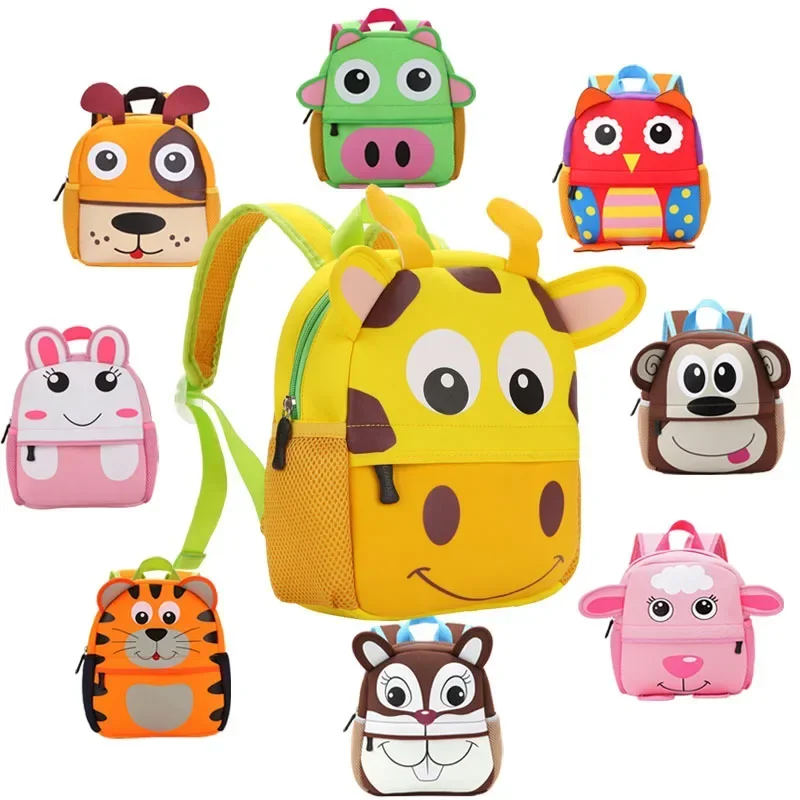 Fashionable New 3D Children Backpack Kindergarten Cartoon Animal Toddler Children Backpack Travel Outdoor Bag