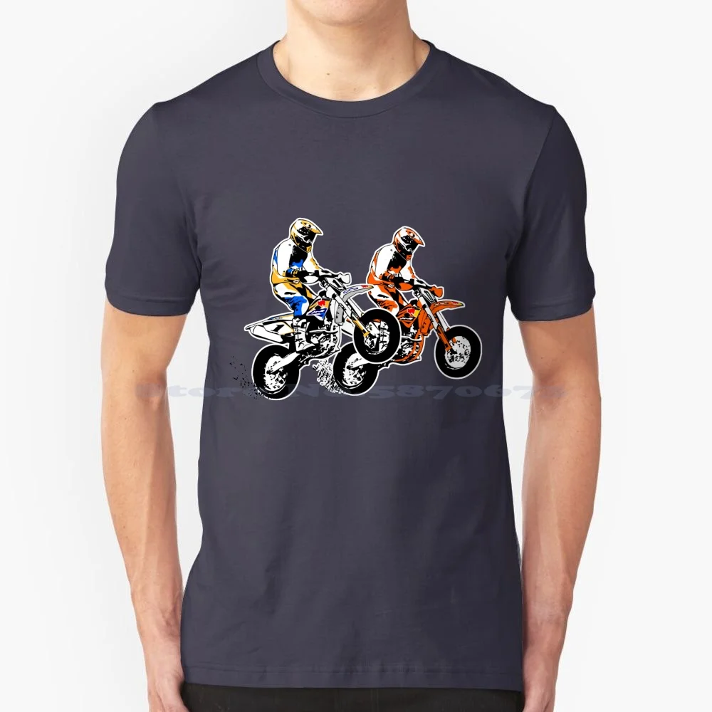 Supermoto Racing T Shirt 100% Cotton Tee Supermoto Motocross Moto Cross Supercross Enduro Motorcyclist Motorcycle Racing Race