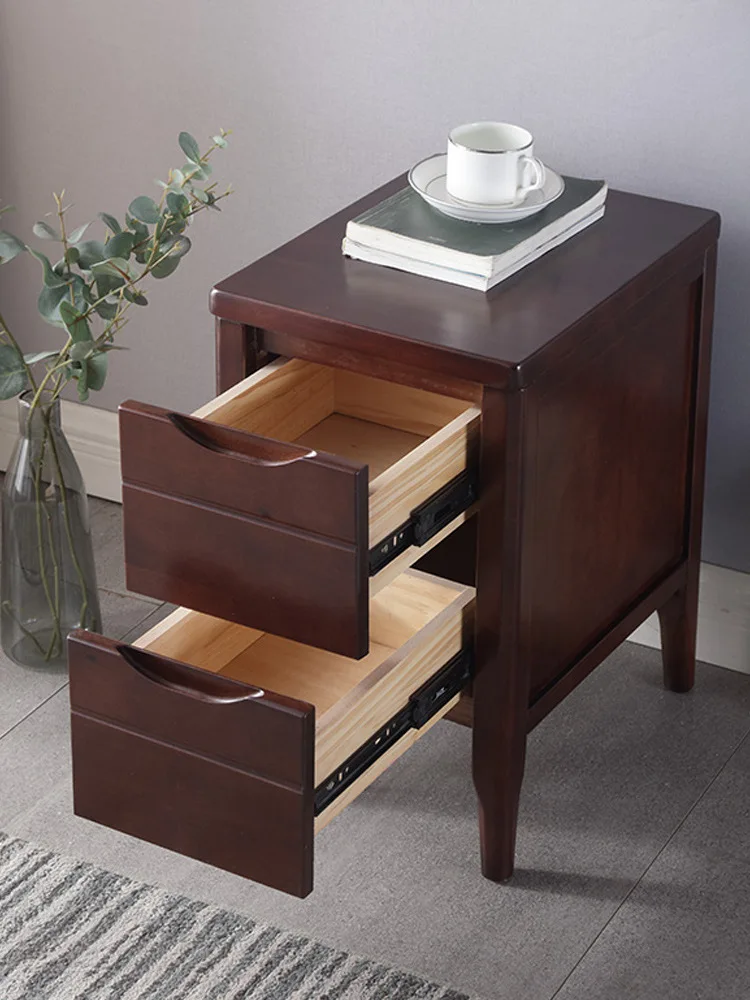

Walnut, new Chinese style, bedside table, solid wood, small, narrow, simple