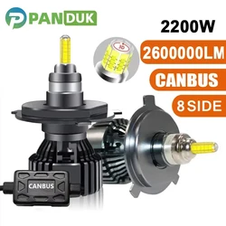 Żarówka reflektora samochodowego PANDUK H4 H1360000LM 620W Canbus 360 H7 LED HB3 HB4 9012 HIR2 D1S D2S Led H11 9006 9005 Światła przeciwmgielne 6000K 12V