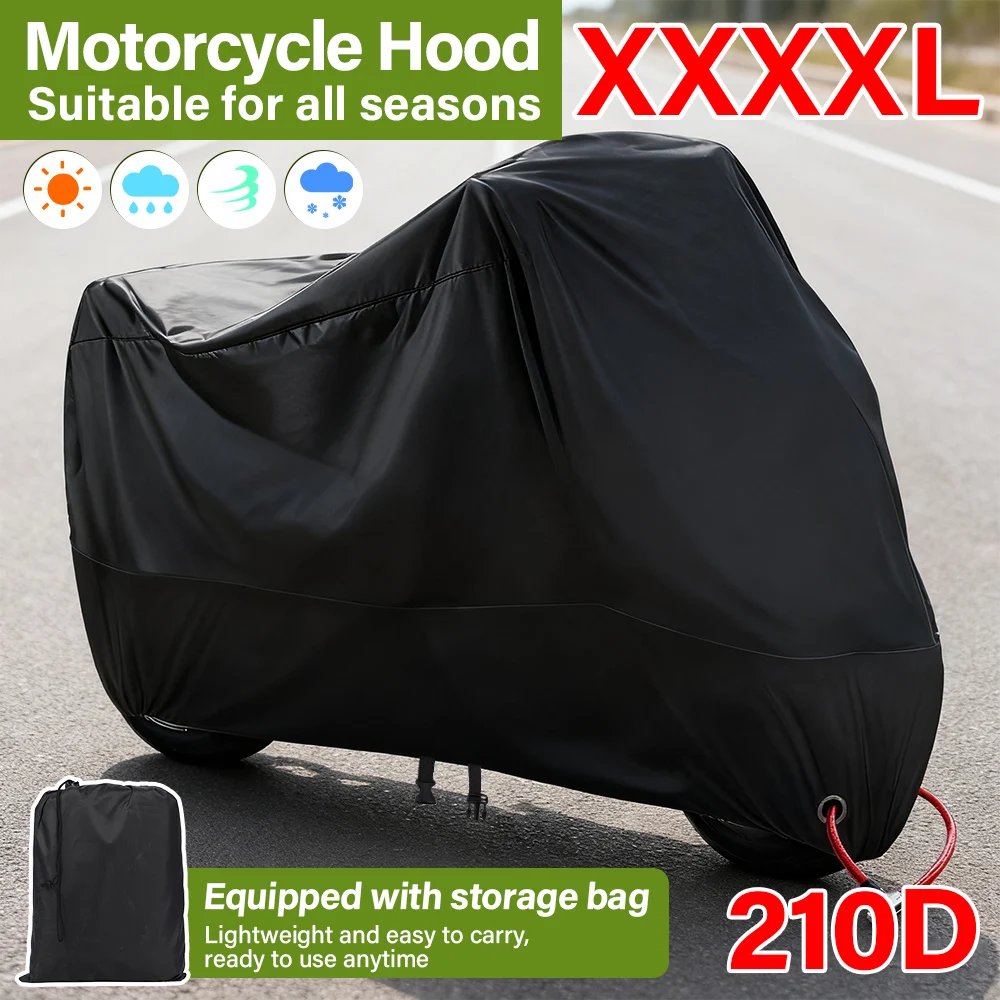 

Чехол для мотоцикла, водонепроницаемый, всесезонный, пылезащитный, УФ-защитный, для улицы, в помещении, для скутера, износостойкий тканевый чехол для мотоцикла