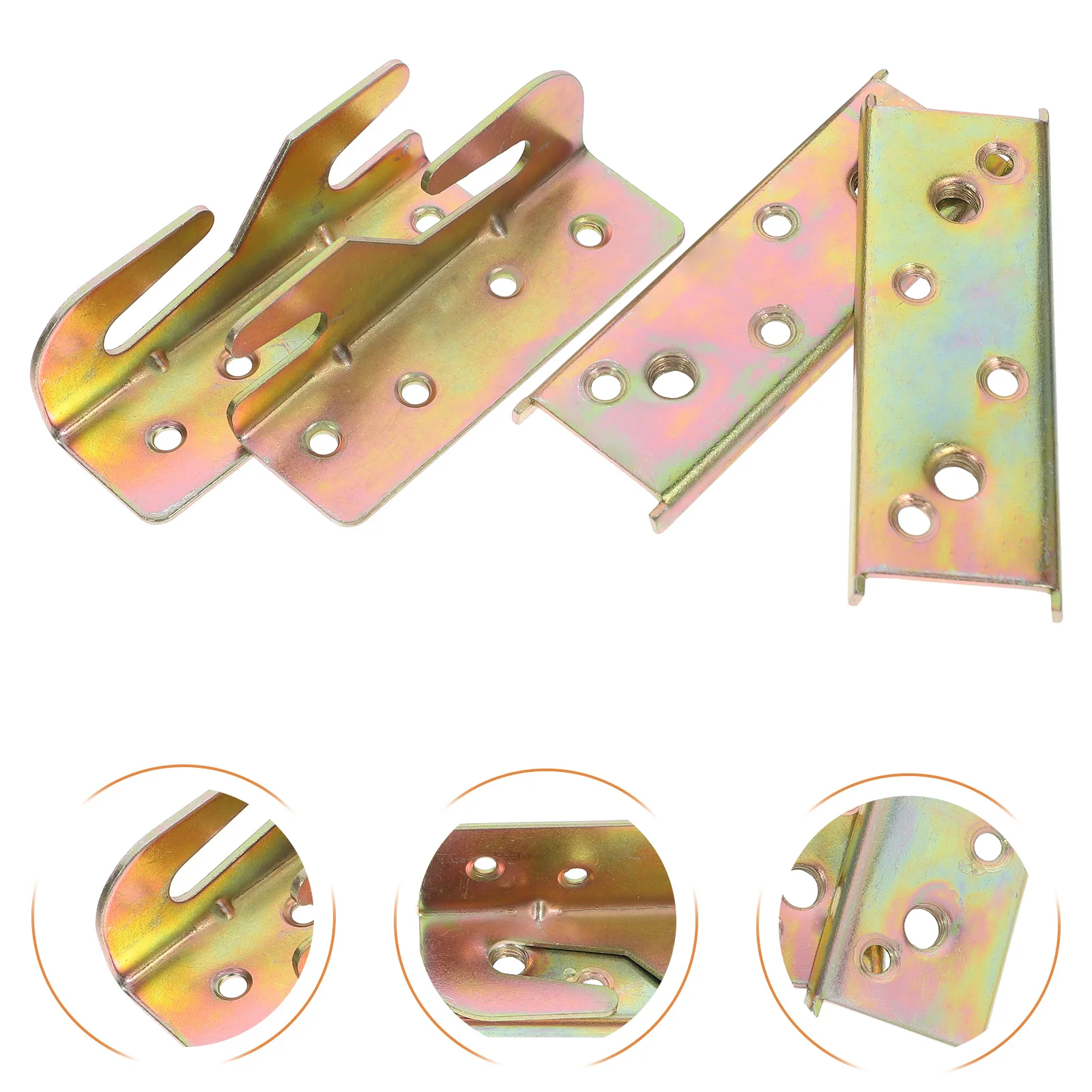 

4Pcs Bed Frame Corner Connectors Invisible Design Heavy Duty Bed Rail Brackets Headboard Footboard Replacement Hardware