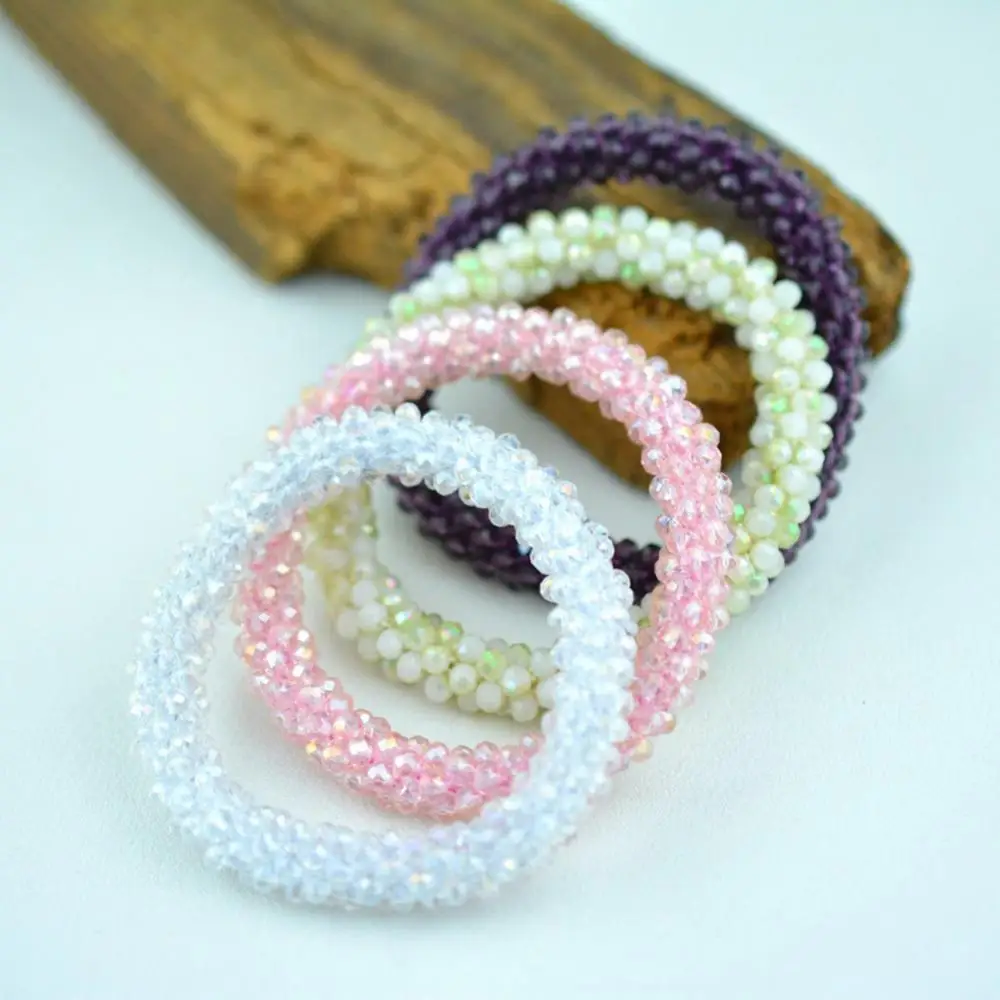 Shiny Rhinestone Elastic Bracelet Bangle Nepal Women Jewelry 14 Colors New