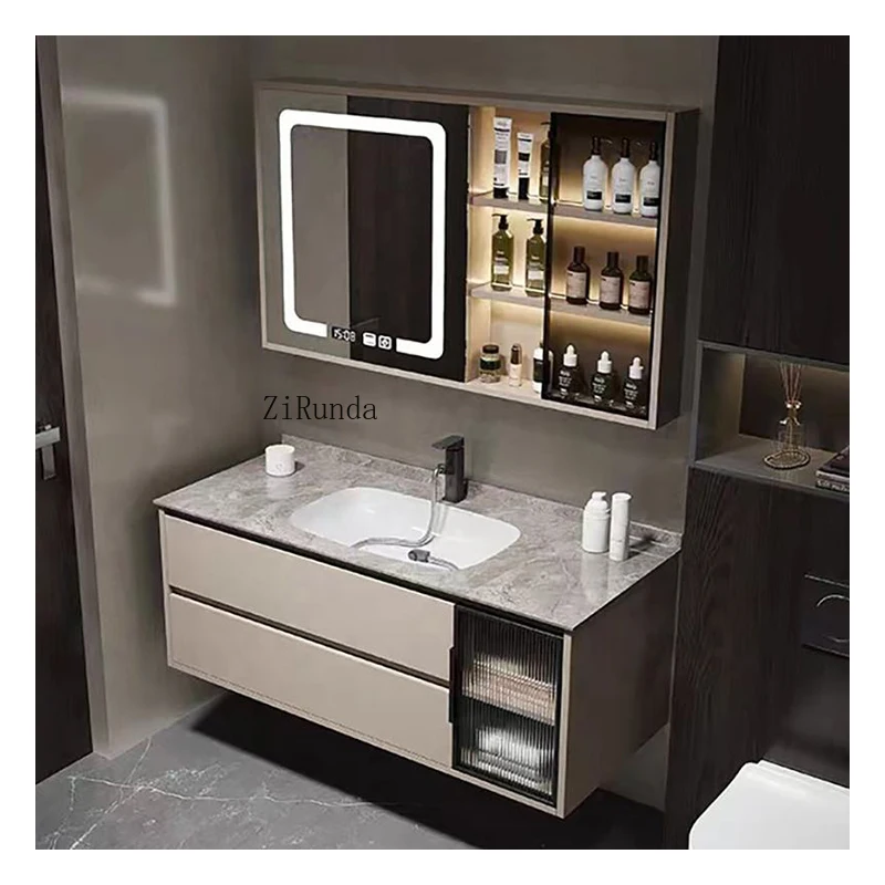 Wall Mounted Bathroom Cabinet Vanity Cabinet with Light Emitting Diode Mirror Bathroom Cabinet