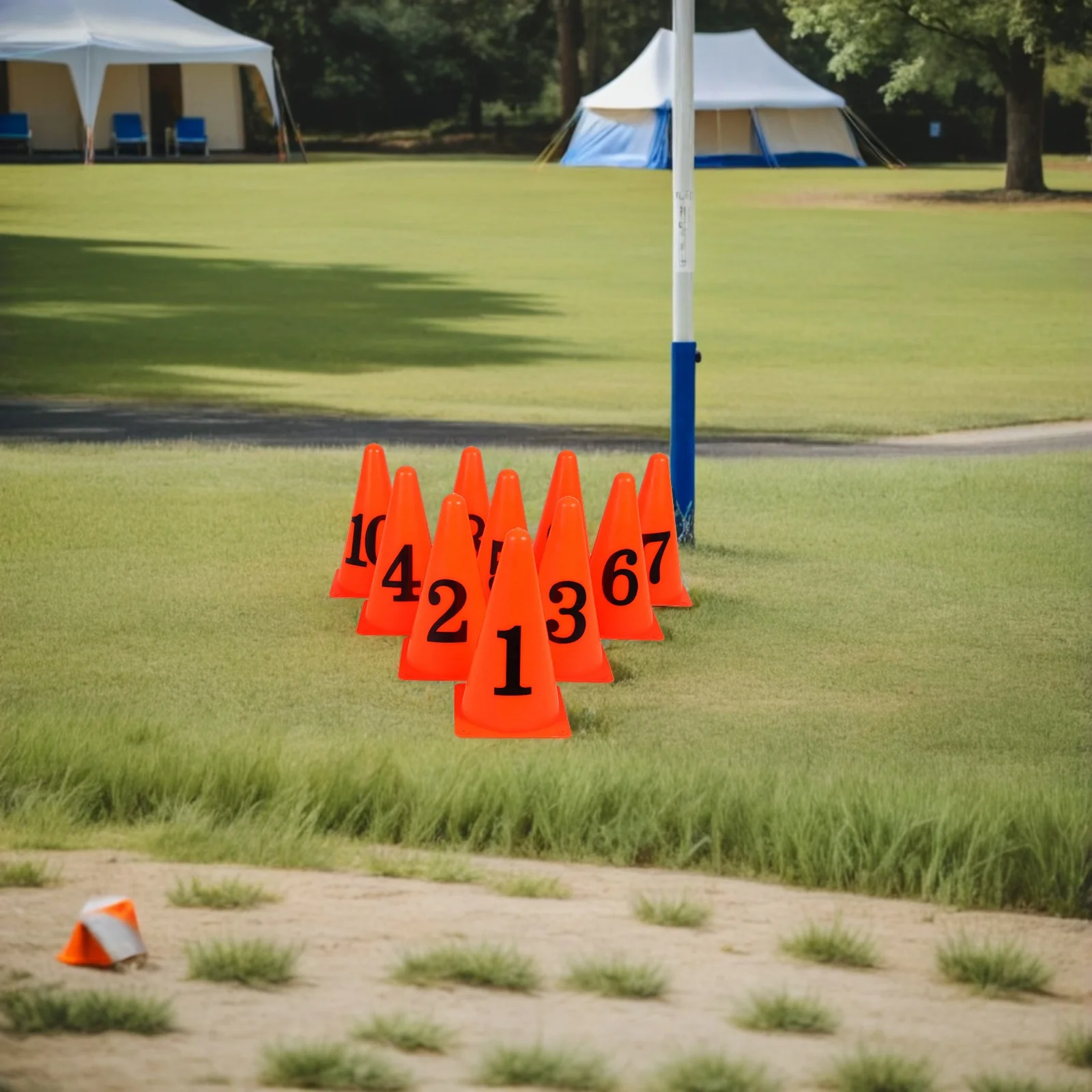 10 قطعة مخاريط ماركر برتقالية زاهية سوداء تسجيل برميل لكرة القدم كرة السلة التدريب عقبة دورة الاستخدام الداخلي في الهواء الطلق #5