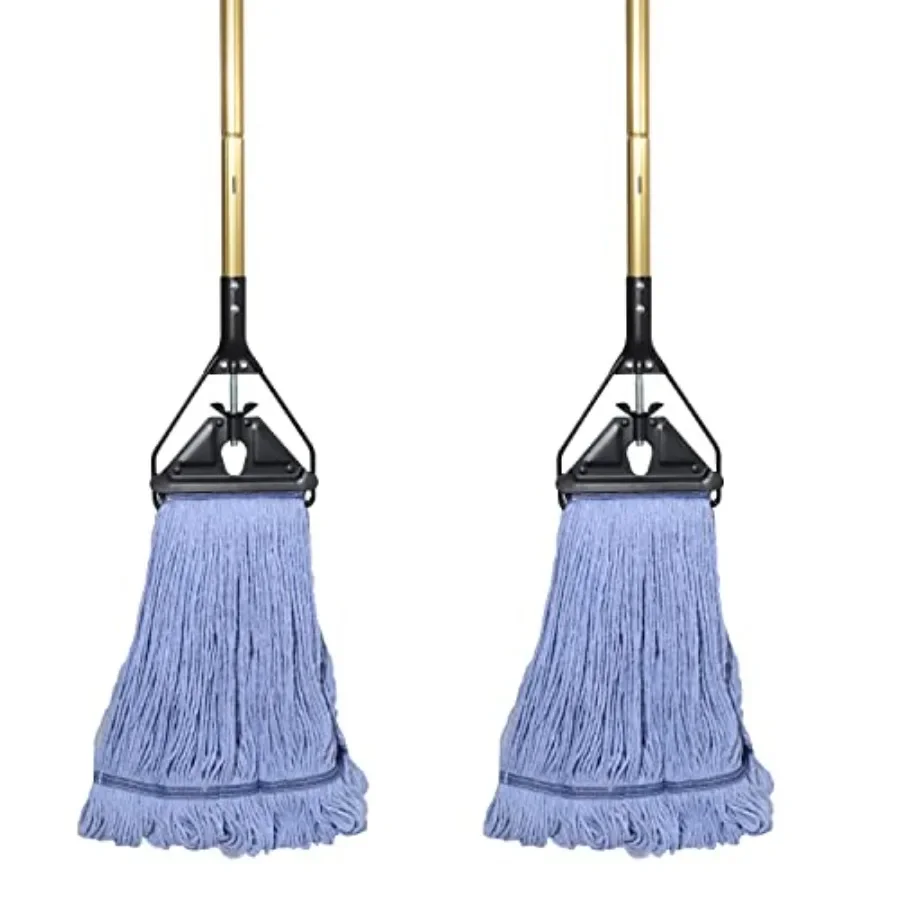 

Commercial Industrial Heavy Duty Mop with Long Handle, 58" Looped-End String Wet Cotton Mops for Floor Cleaning, 2packs