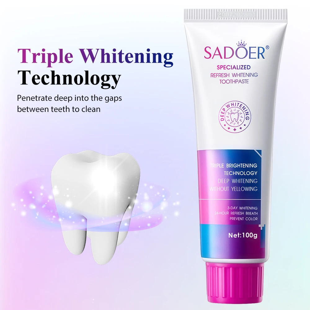 100g Teeth Whitening Toothpaste Refreshing Clean Teeth For Men And Women Fresh Breath Toothpaste To Remove Tooth Stains