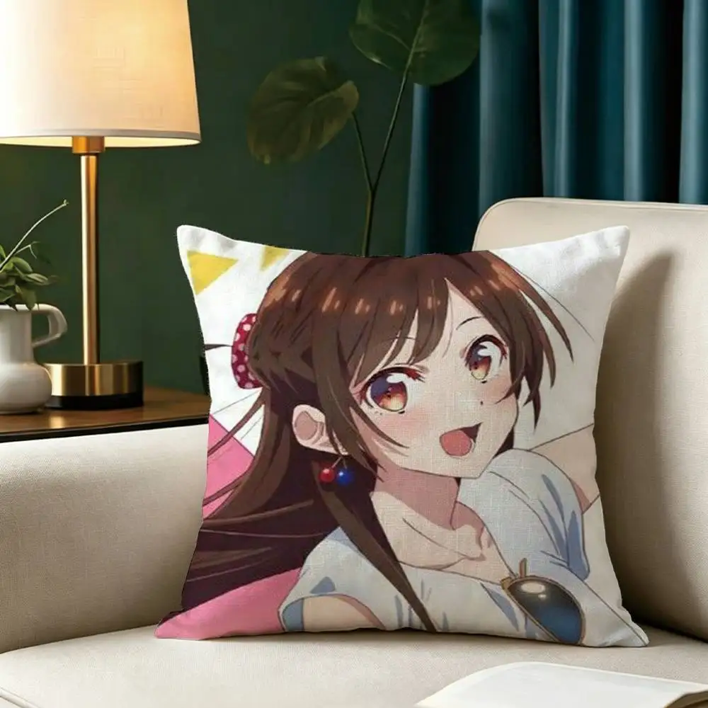 Rent Girlfriend Anime C-Chizuru Mizuhara Square Double-Sided printed Pillow Case Bedroom Bedside Pillow Sofa Cushion Cover 6