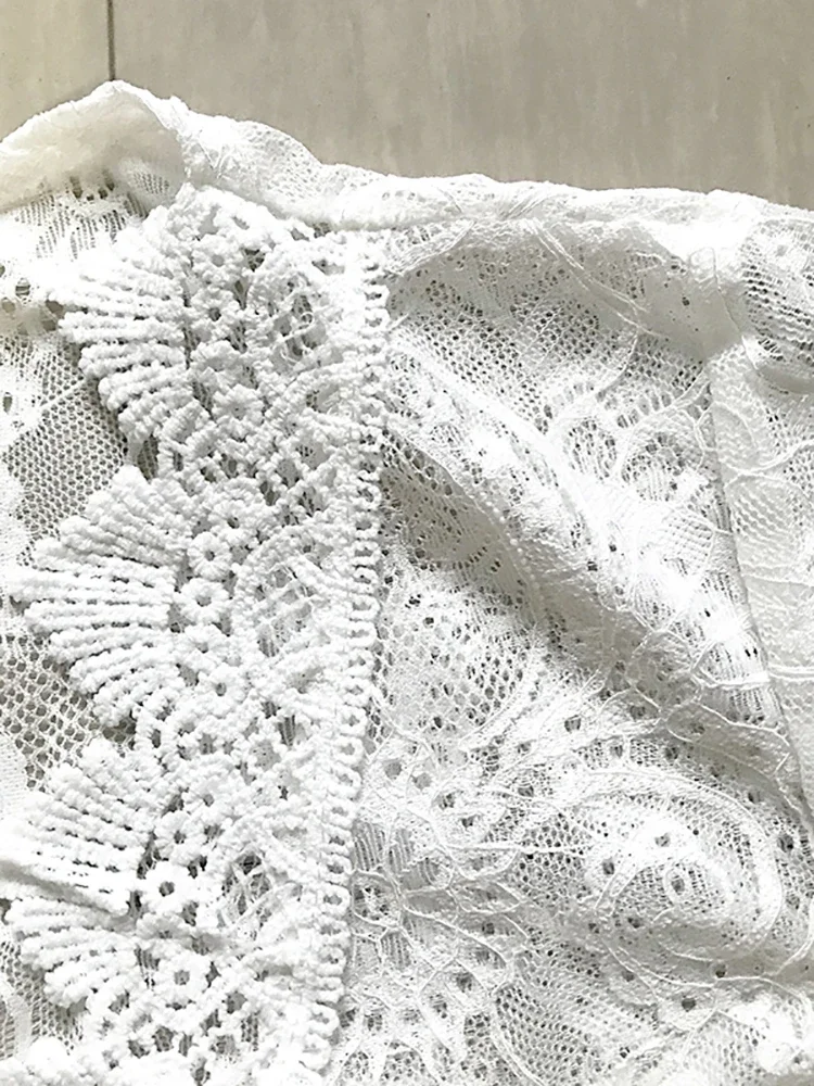 Głęboki dekolt w szpic Koronkowe stroje kąpielowe Pareos z długim rękawem Seksowne krótkie sukienki damskie Wakacyjne bikini Cover-Up