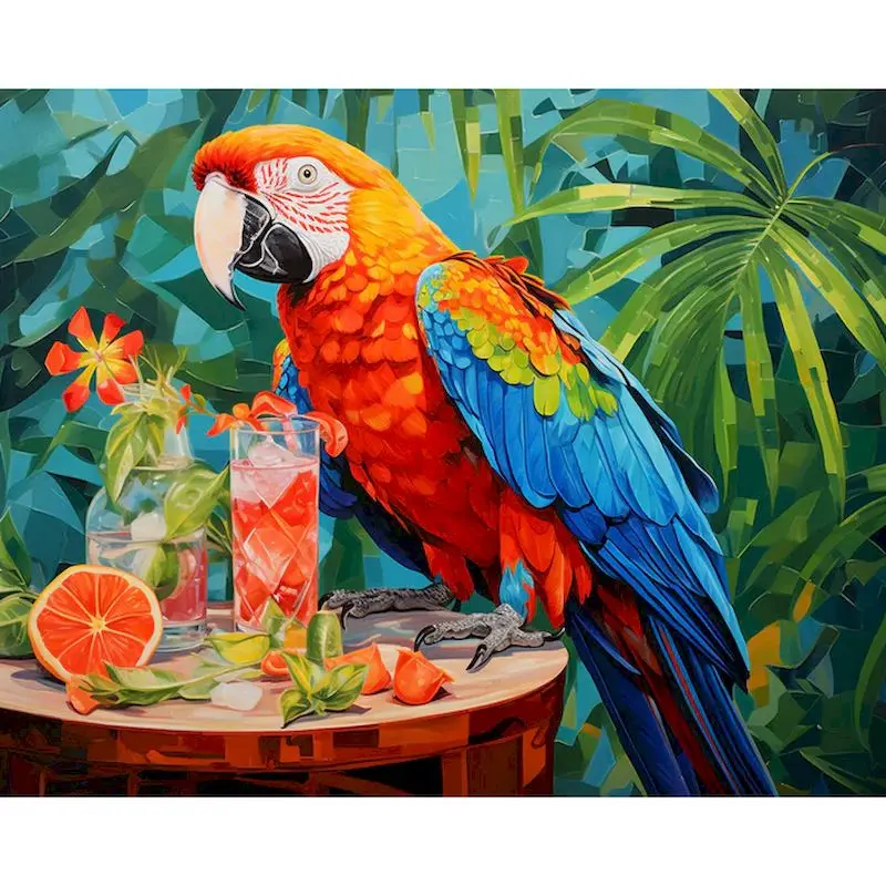 

GATYZTORY DIY Acrylic Paint By Number Animal Creative Hobbies Oil Painting By Numbers Parrot Handmade Wall Decoration Gift
