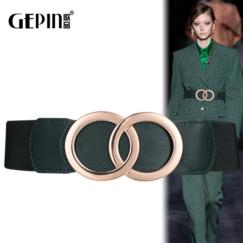 X6091 Lady Wide Elastic Belt Women Decorative Coat Waistband with Dress Sweater Girdle Girl Joker Girdle Waist Down Jacket Belt