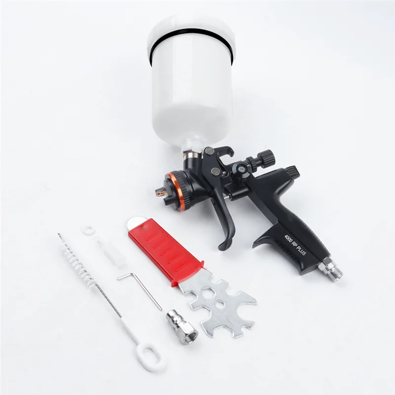 ABZV-RP Pistola a spruzzo di grado industriale 1,3 mm con adattatore e serbatoio misto per riparazione auto, pittura, attrezzatura per spruzzo d'aria con base acqua/olio