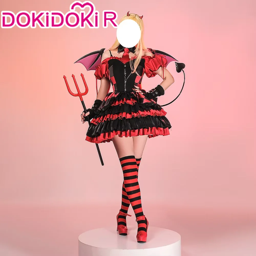 Kitagawaa Marinn คอสเพลย์อะนิเมะคอสเพลย์【S-3XL】ผู้หญิงฮาโลวีนสีแดงสีดําชุดปีศาจ Marinn ชุดคอสเพลย์