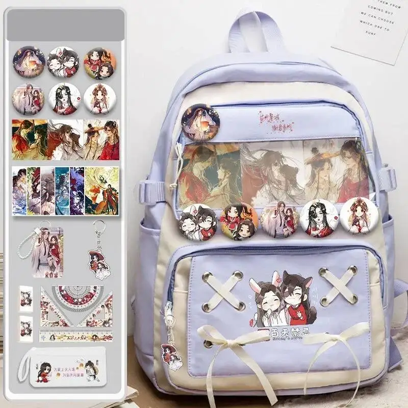 Аниме игра черный, синий, фиолетовый, небесные официальные предложения, благословение Tian Guan Ci Fu, прозрачные милые школьные сумки, рюкзаки для девочек