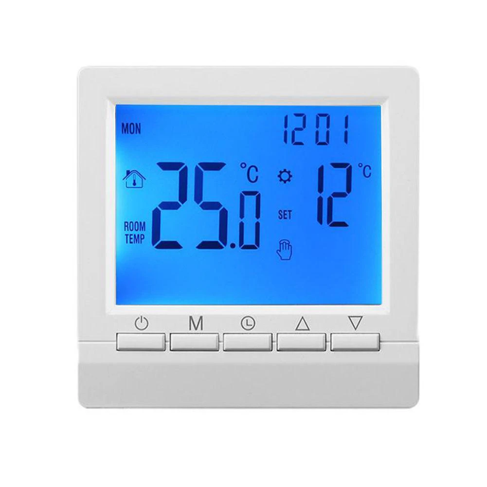 86*86*40 มม. Programmable Thermostat Home Office เครื่องทําความร้อนหม้อไอน้ํา Controller การตั้งค่ารายสัปดาห์