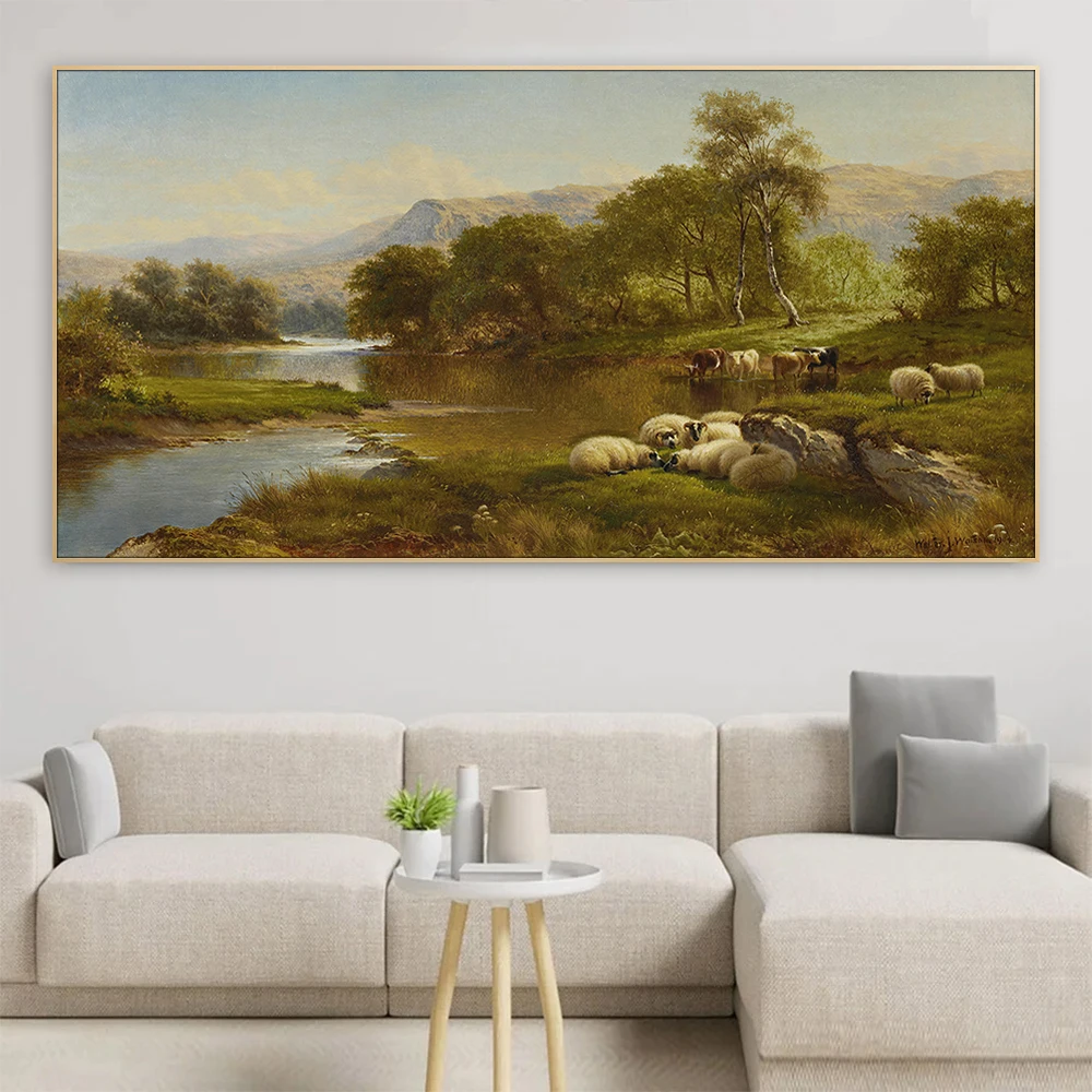 19th Century Canvas Painting Posters & Prints Rural Scenery Wall Art Home Decor Items Illustration