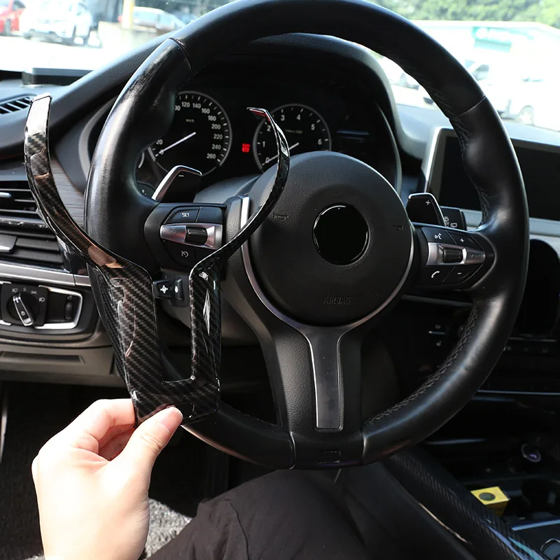 

For BMW F20 F22 F21 F30 F32 F33 F36 F06 F12 X5 F15 X6 F16 ABS Carbon Fiber M-Sport Car Steering Wheel stickers Car Accessories