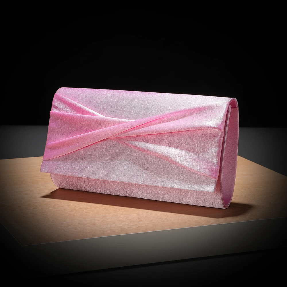 Nuevo bolso de noche de satén con diseño plisado de primera calidad - el clutch perfecto para el vestido de dama de honor en la fiesta de bodas