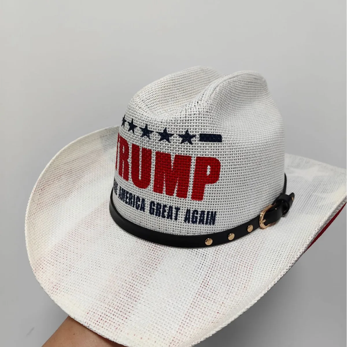 President Trump Campaign Western Cowboy Hat Outdoor Visor Hat Mountaineering Vintage Cowboy Hat