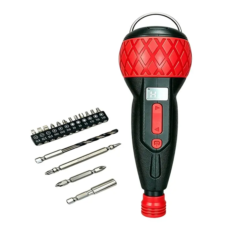 ABKY-3.6V Cordless Electric Screwdriver Portable Mini Rotary 2-In-1 Home Gadget With 4Nm Torque Non-Slip Handle & LED Light