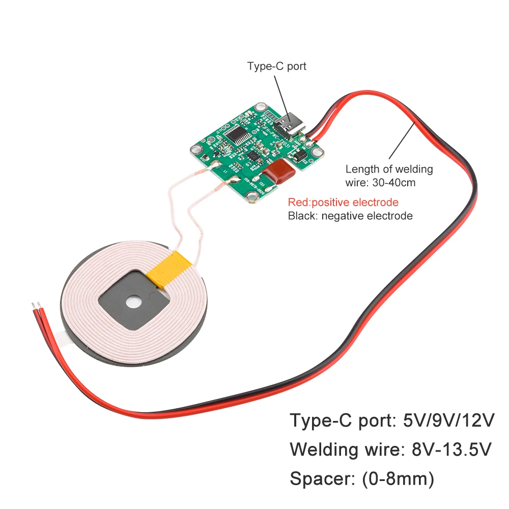 20W wysokiej mocy 5V 12V szybki moduł ładowarka nadajnik ładowanie bezprzewodowe typu c USB + cewka Qi uniwersalny do bateria do telefonu samochodu