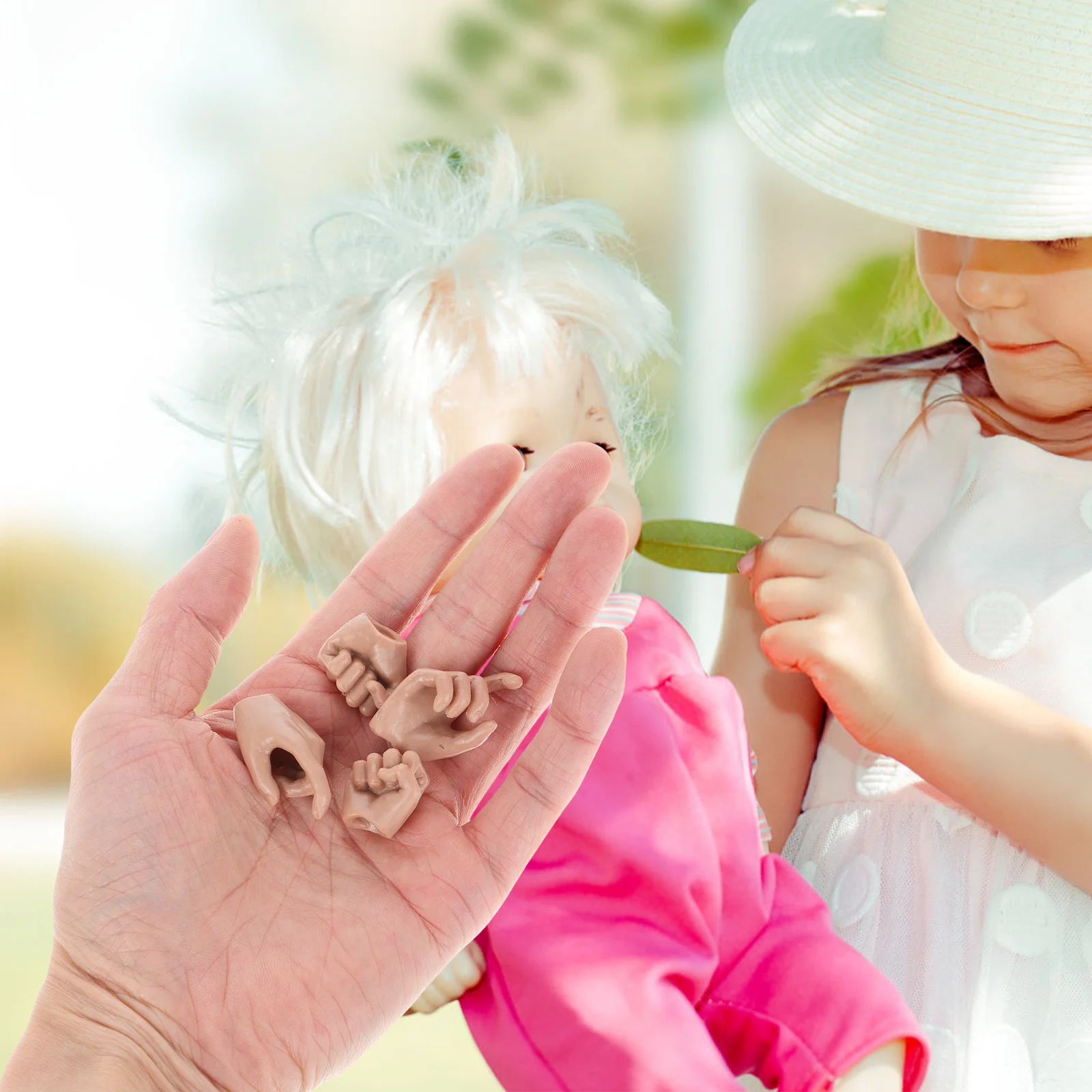 2 คู่ 1/6 ขนาด อะไหล่ทำมือ นิ้วมือจำลองเหมือนจริง สำหรับ BJD งาน DIY อุปกรณ์เสริมงานฝีมือ BJD