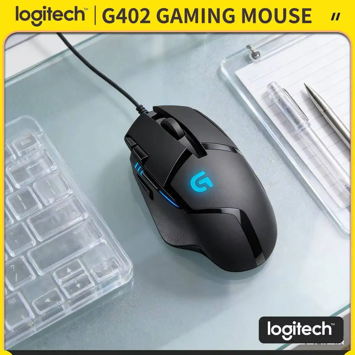 

Игровая мышь Logitech G402 с оптическим сенсором Delta Zero, 8 программируемых кнопок, 4 настройки DPI, 32-битный процессор ARM, 20 миллионов кликов