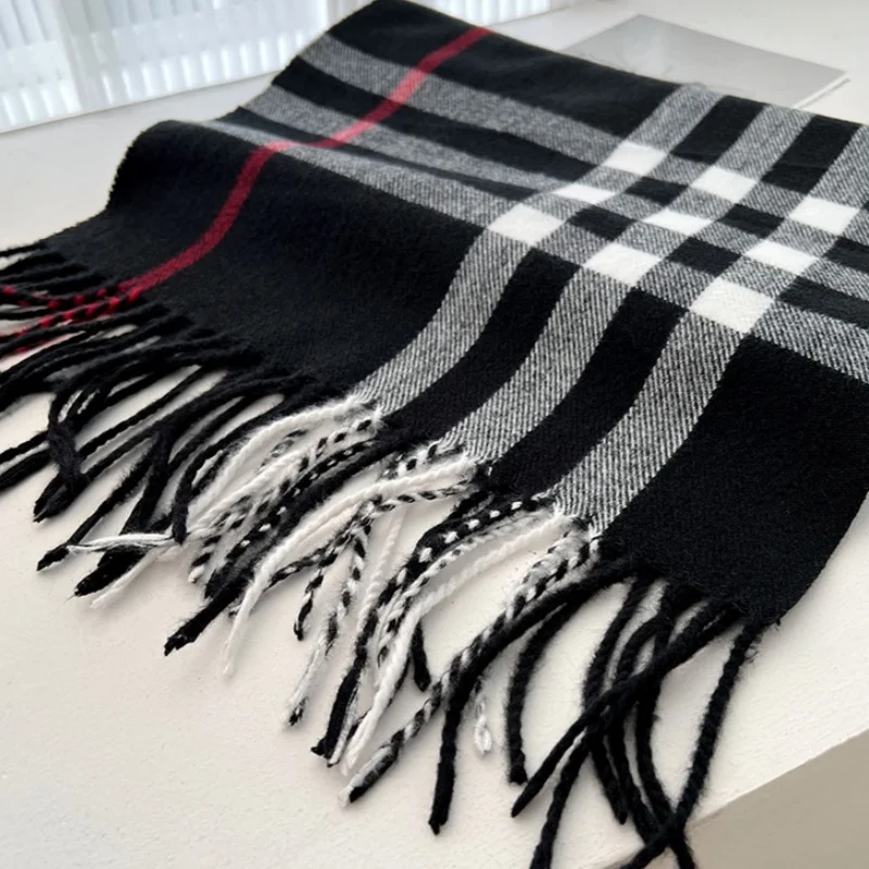 Lenço de caxemira feminino, lenços de pashmina, envoltório, lenço, quente, ao ar livre, senhora, moda, marca de luxo, 35x200cm, inverno