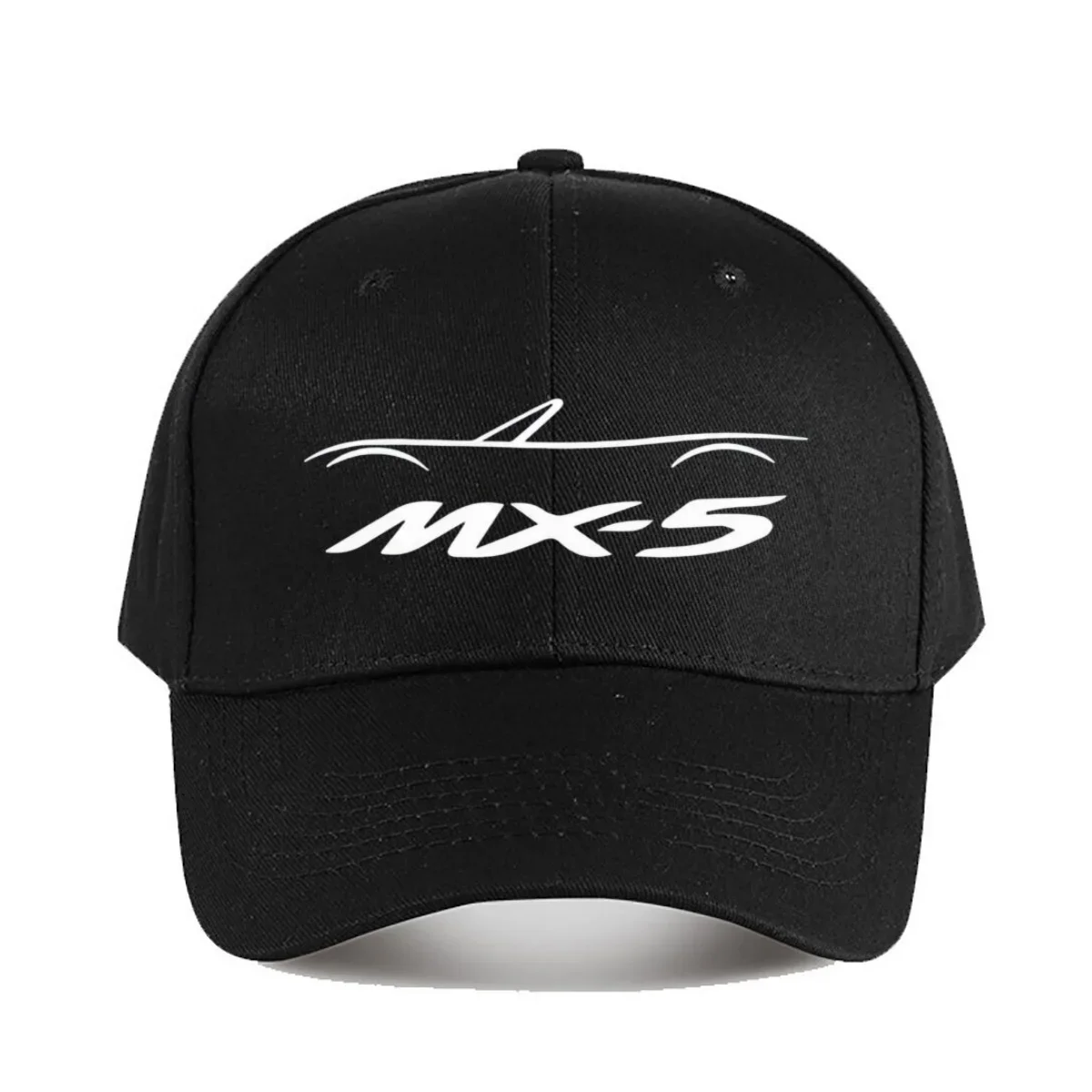 MX5 NA Baseball Cap for Men & Women - Stylish Black Polyester Hat with White Logo, Durable Outdoor Fishing & Casual Wear Cap