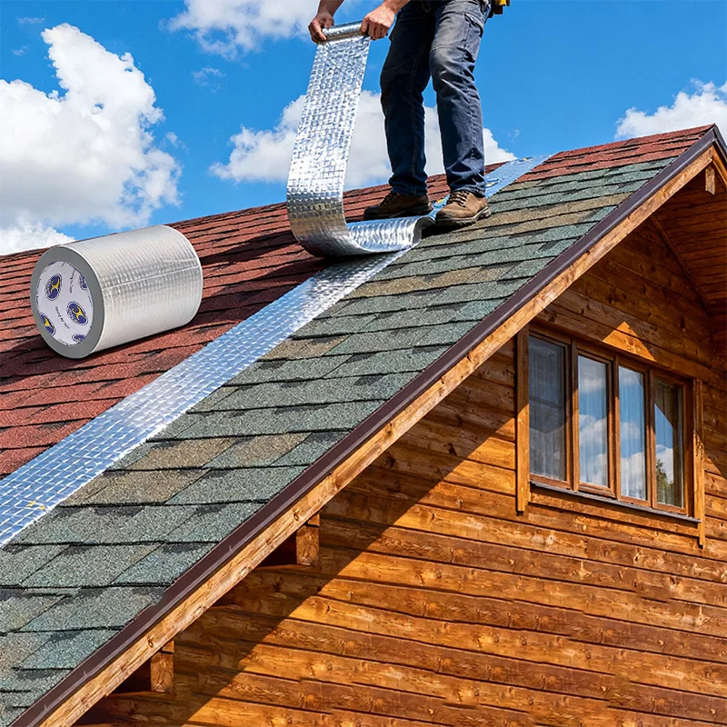 Butyl TapeWaterproofTape HighTemperature Resistance Aluminum Foil Thicken Tape Wall Pool Roof Crack Duct Repair Sealed Self Tape