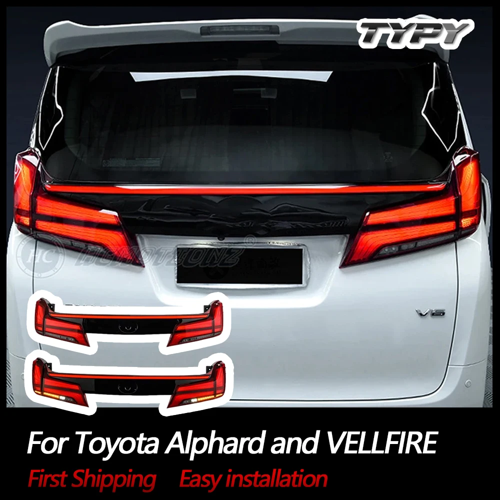 

Car LED Through Taillight Assembly Brake Light Driving Lamp with Streaming Turn Signal Through for Toyota Alphard and VELLFIRE