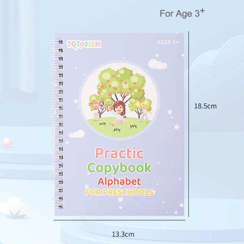 5pcs Magic Practice Copybook Pen Preschools Kids Calligraphy English Verison Free Wiping Children Reusable Writing Book