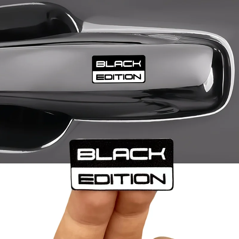 1set Black Edition Waterproof Vinyl Sticker Decal For Car Air Vent Decor Door Handle Interior Exterior Accessories Decals