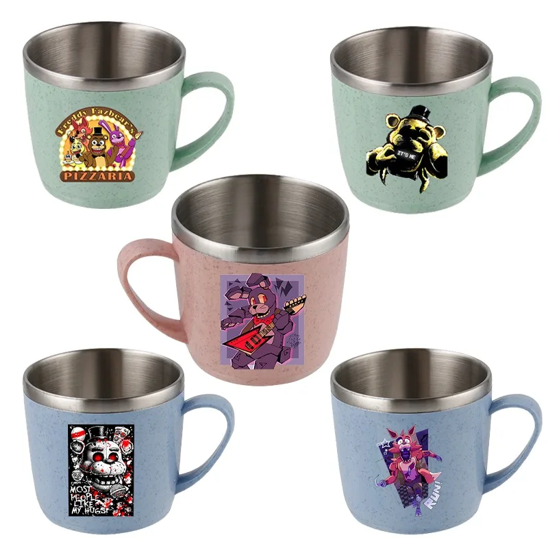 Five Nights At Freddys 304 Stainless Steel Toothbrushing Cup Cartoon Drinking Glasses Drinking Cup Anime Portable Mouthwash Cups