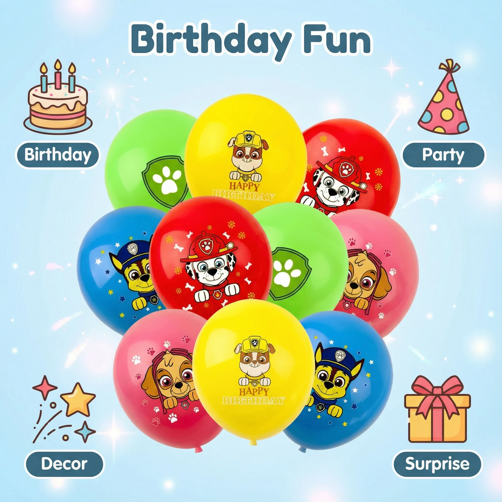 Paw Patrol Balloons Party Decorations Supplies Cute Cartoon Anime Figure Chase Birthday Balloon Kids Toys Holiday Gifts